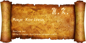 Mayr Korinna névjegykártya
